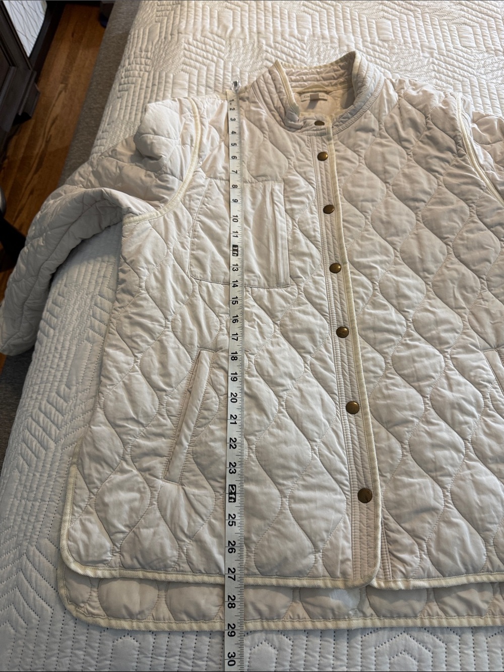Garnet Hill Quilted Jacket in Cream - Picture 7 of 9